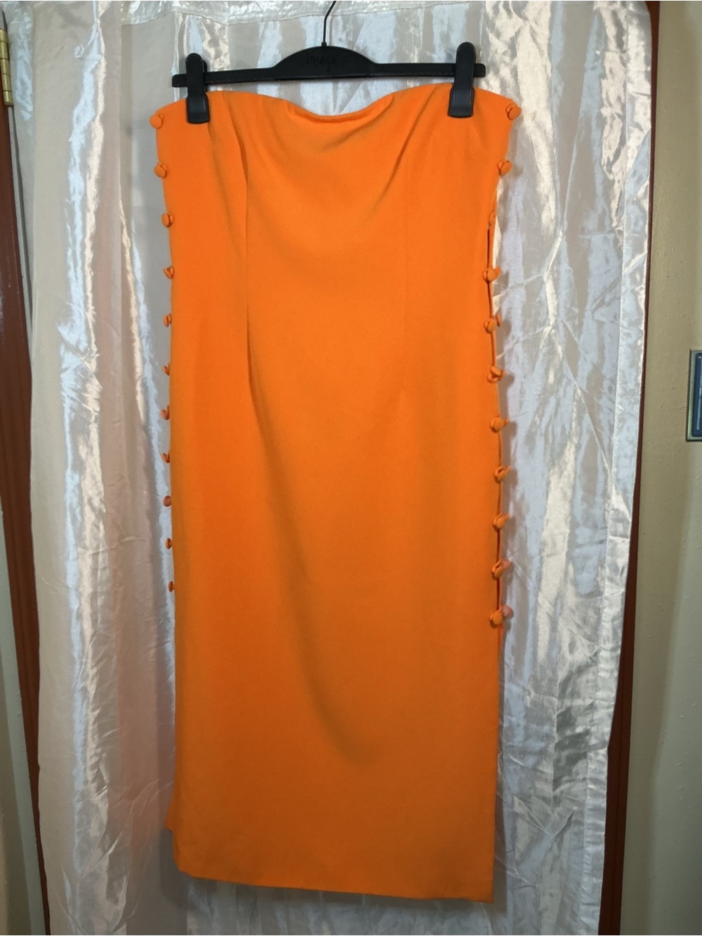 Gianni Bini Orange Side-Button Midi dress